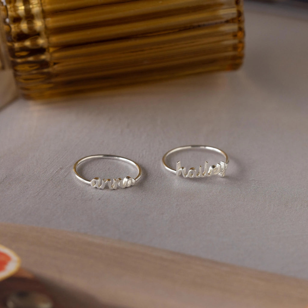 Petite Tiny Name Ring