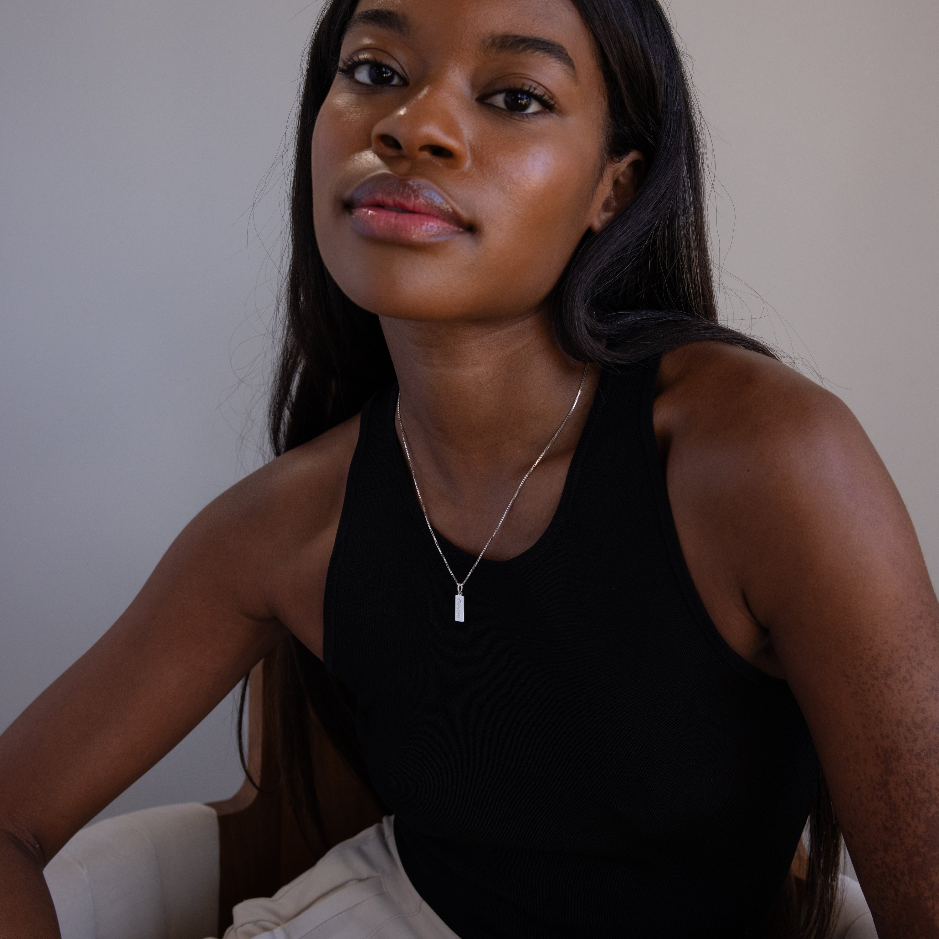 Dainty Tag Name Necklace