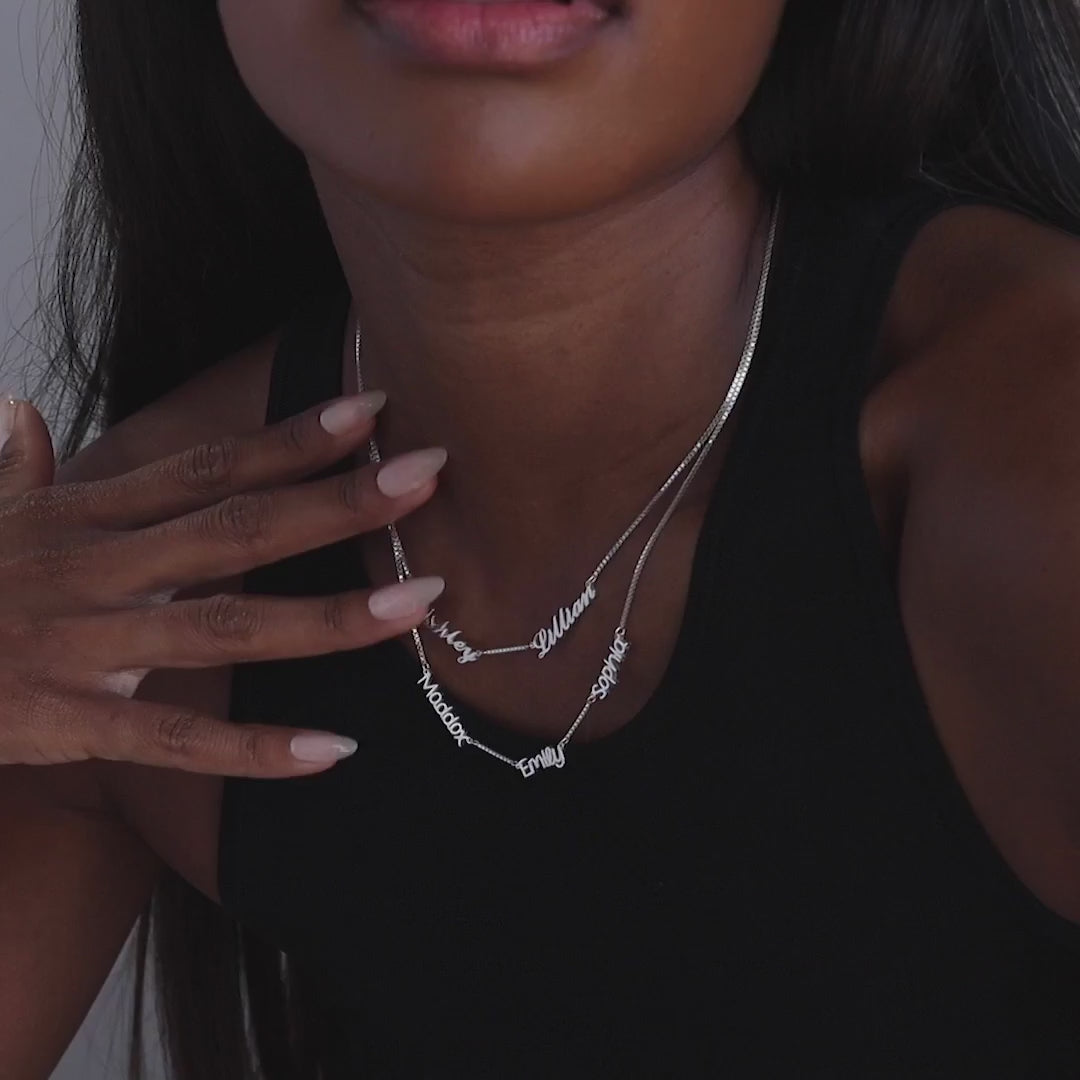 Carrie Box Chain Multiple Name Necklace